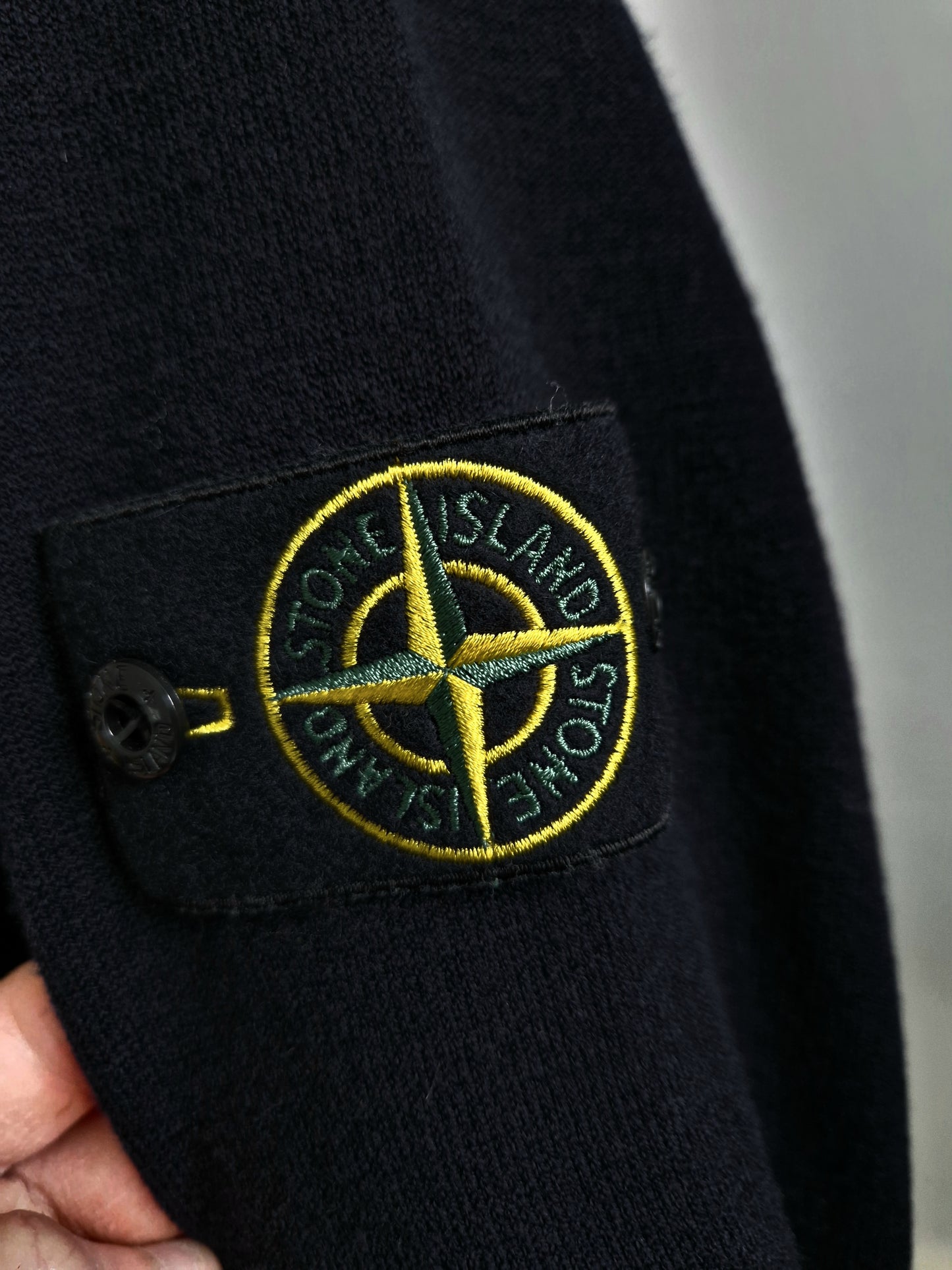 Stone Island Virgin Wool Roll-Neck Sweatshirt - Navy Blue
