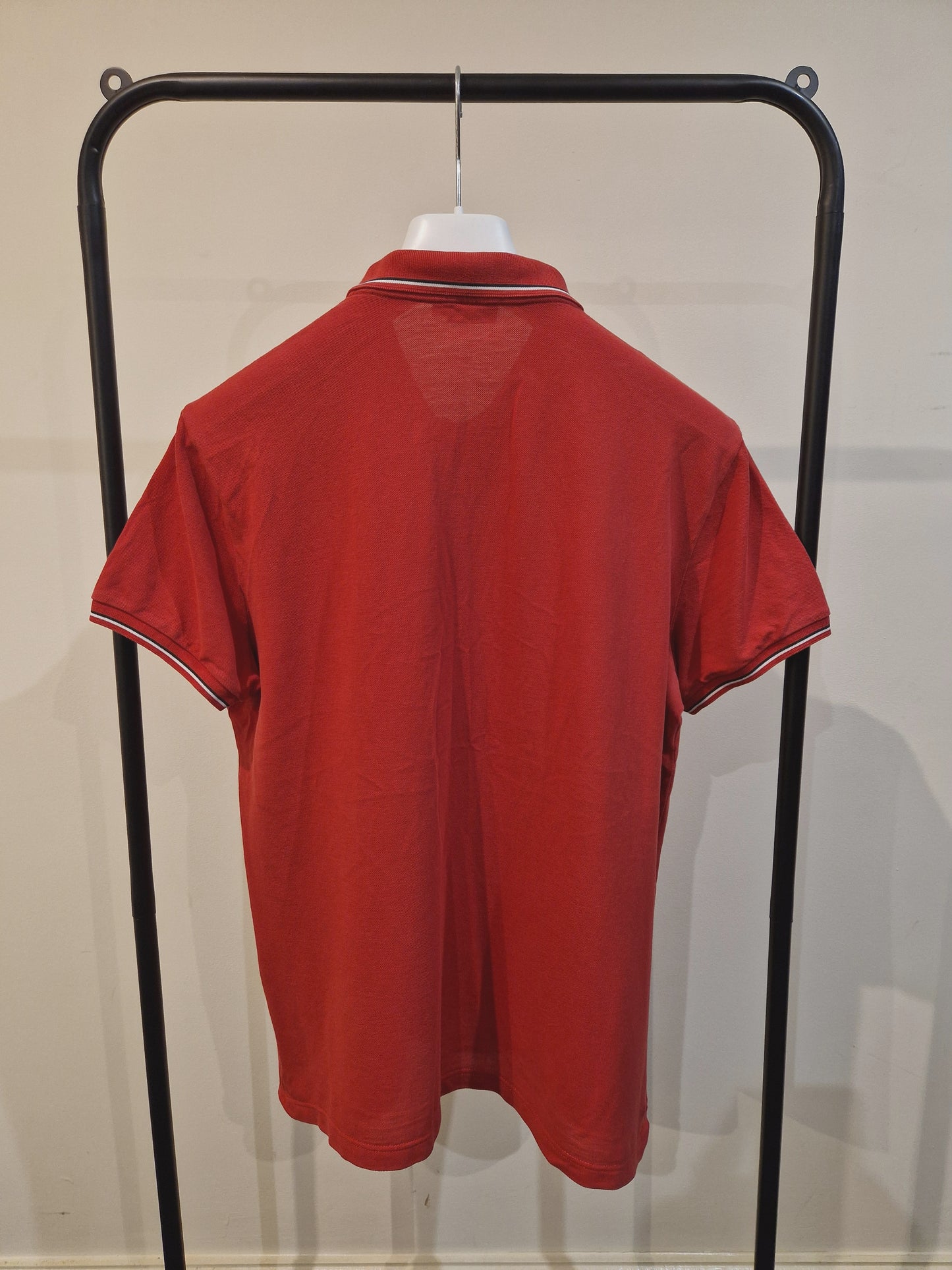 Moncler Tipped Collar Polo Shirt - Red