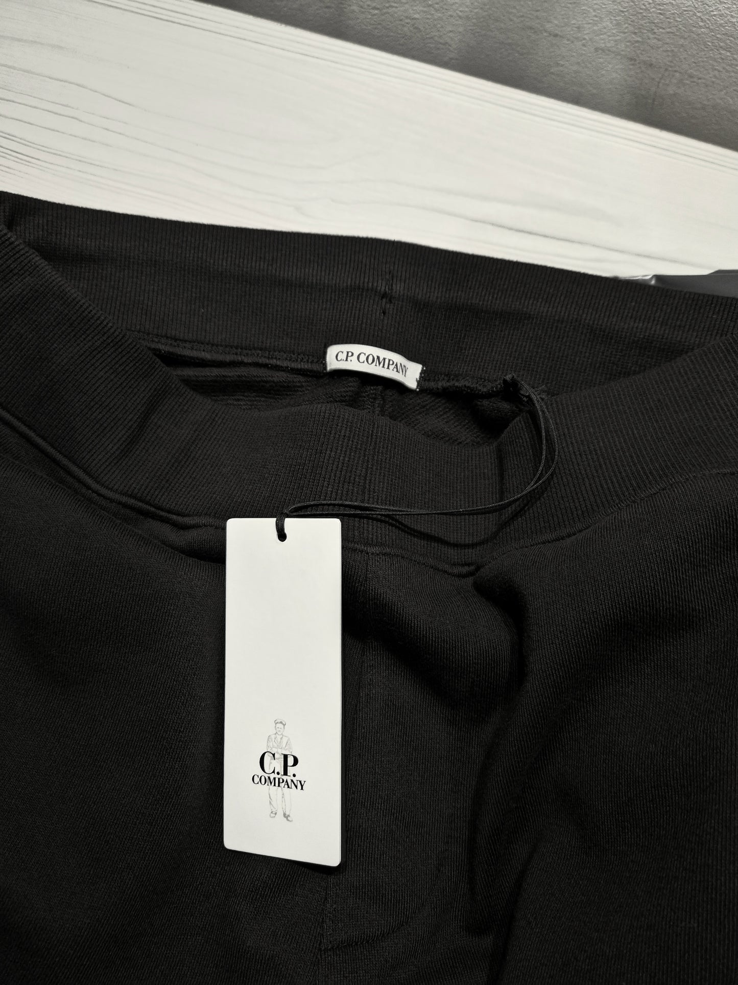 C.P. Company Diagonal Raised Fleece Joggers - Black