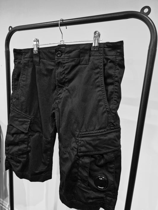 CP Company Sateen Cargo Shorts- Black
