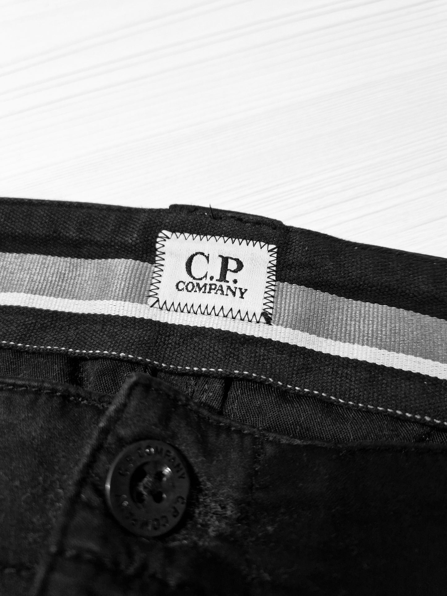 CP Company Sateen Cargo Shorts- Black