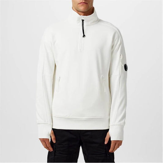C.P. Company 1/4 Zip Sweatshirt - White