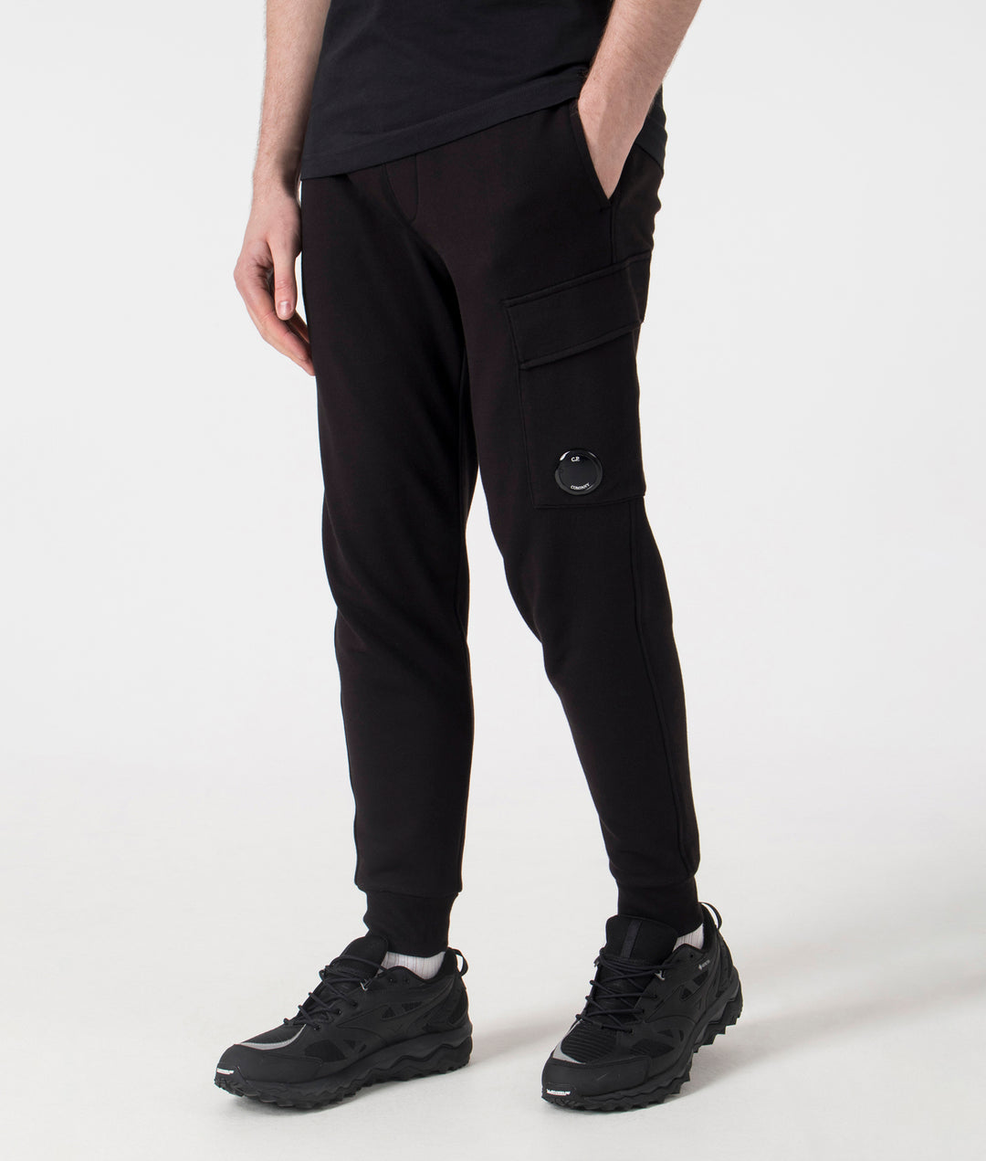 C.P. Company Diagonal Raised Fleece Joggers - Black