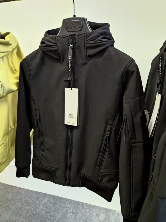 C.P. Company Junior Soft Shell Hooded Jacket - Black