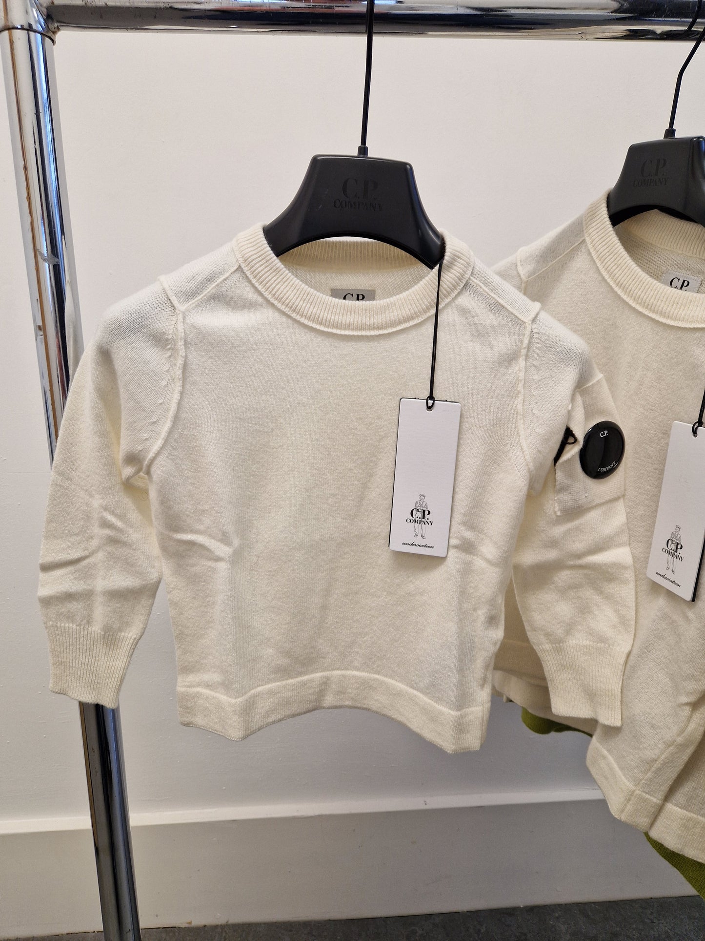 C.P. Company Junior Merino Wool Lens Knit - Cream