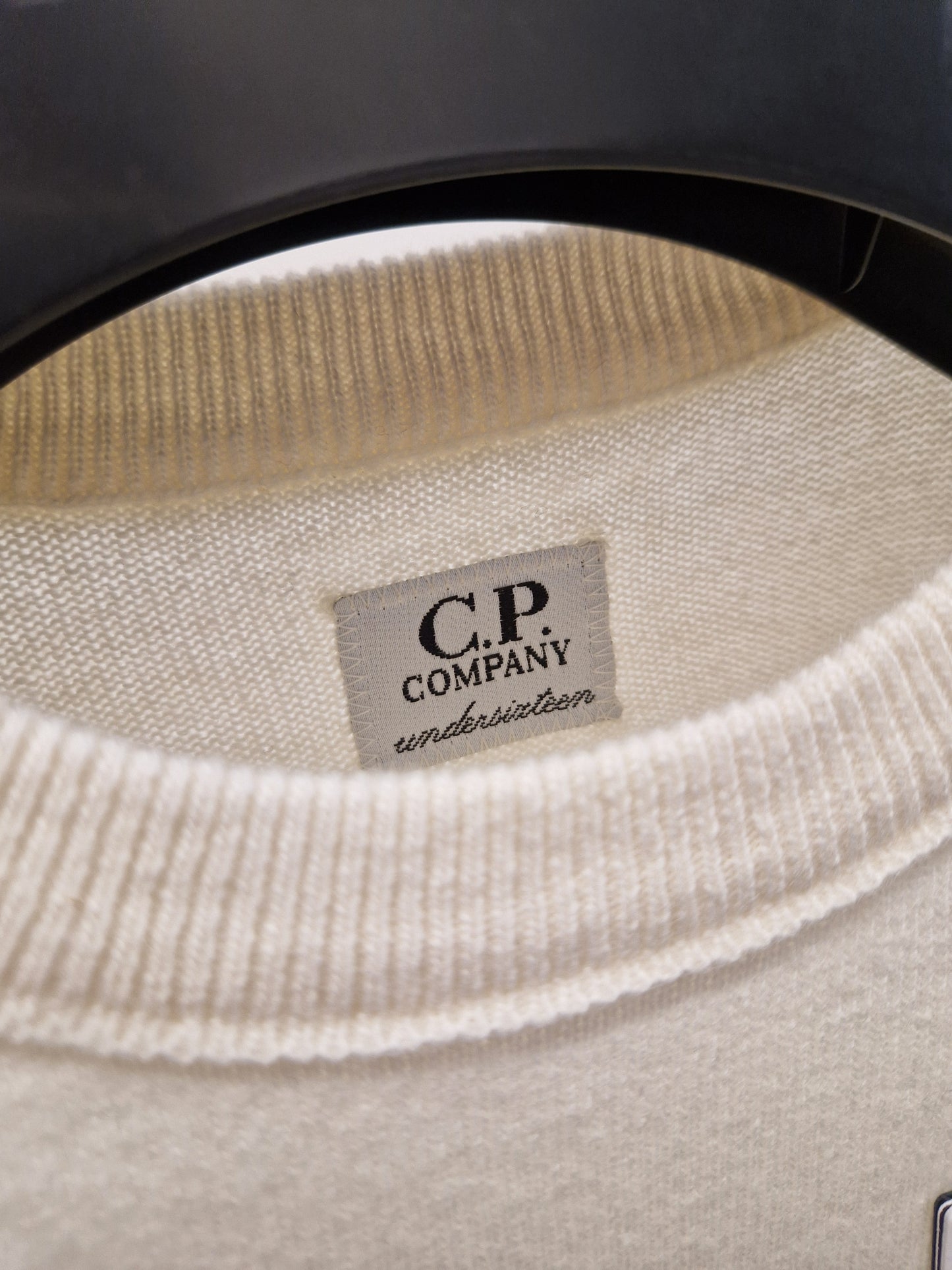 C.P. Company Junior Merino Wool Lens Knit - Cream