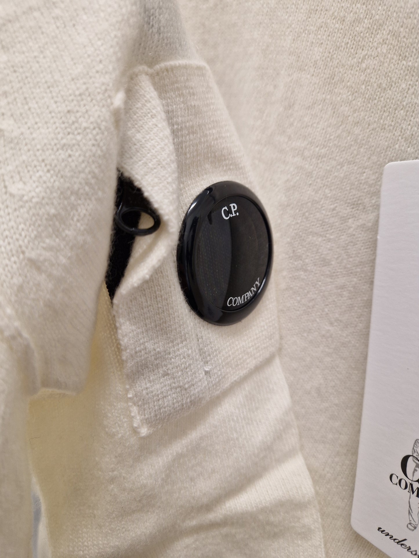 C.P. Company Junior Merino Wool Lens Knit - Cream