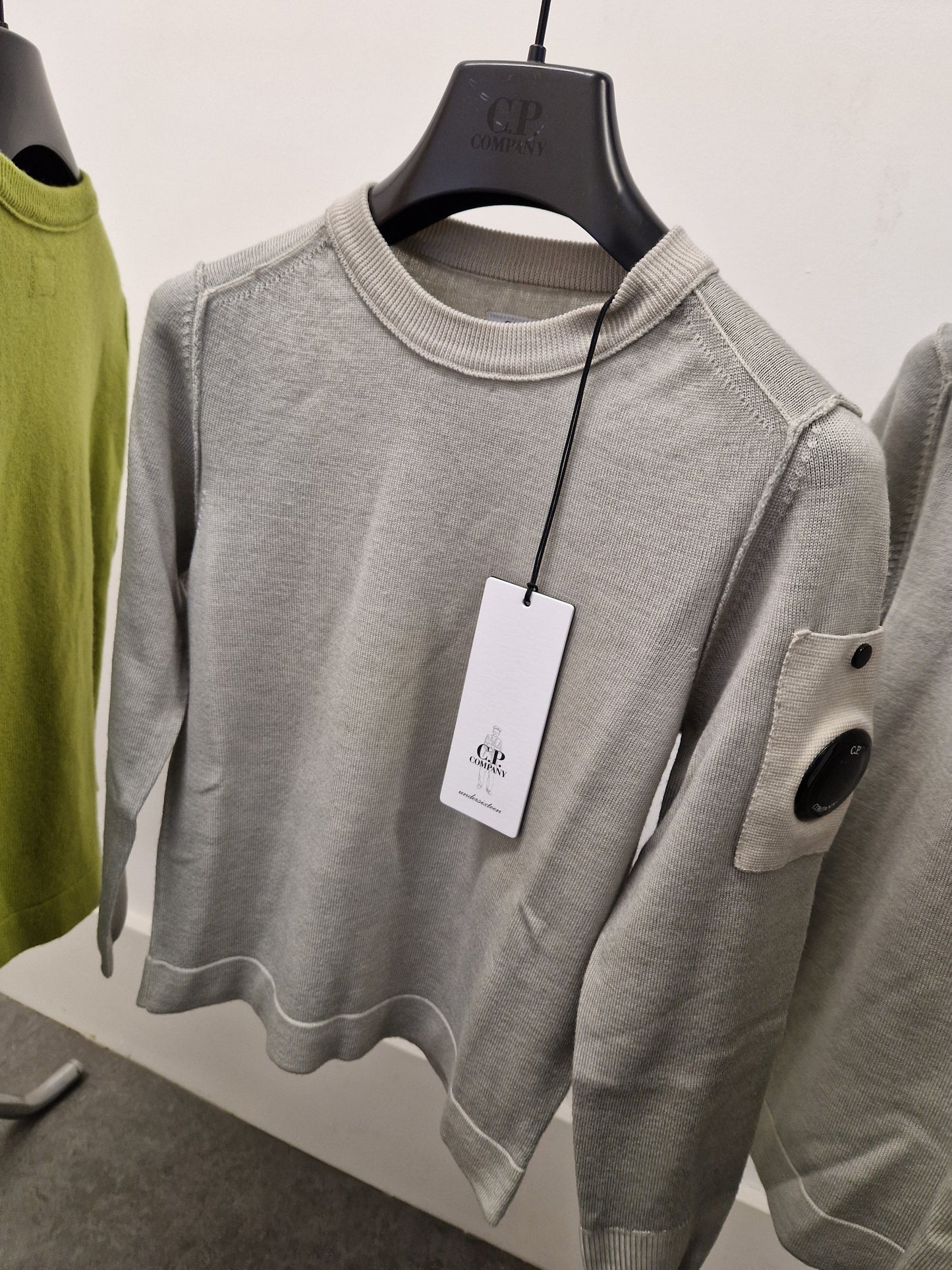 C.P. Company Junior Merino Wool Lens Knit - Grey