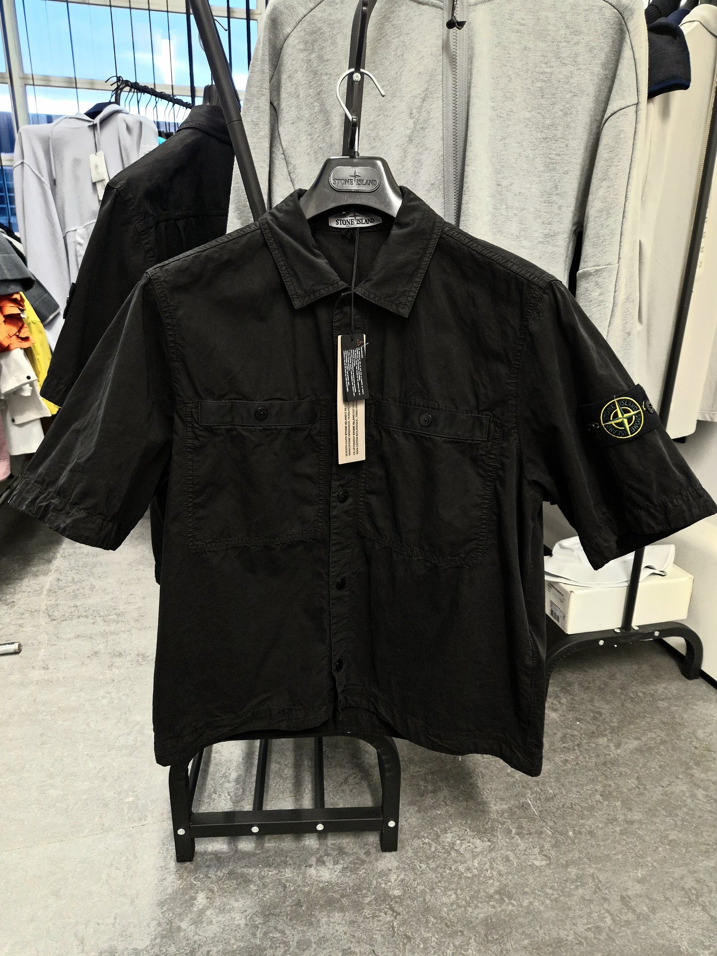 Stone Island Cotton Canvas Shirt - Black