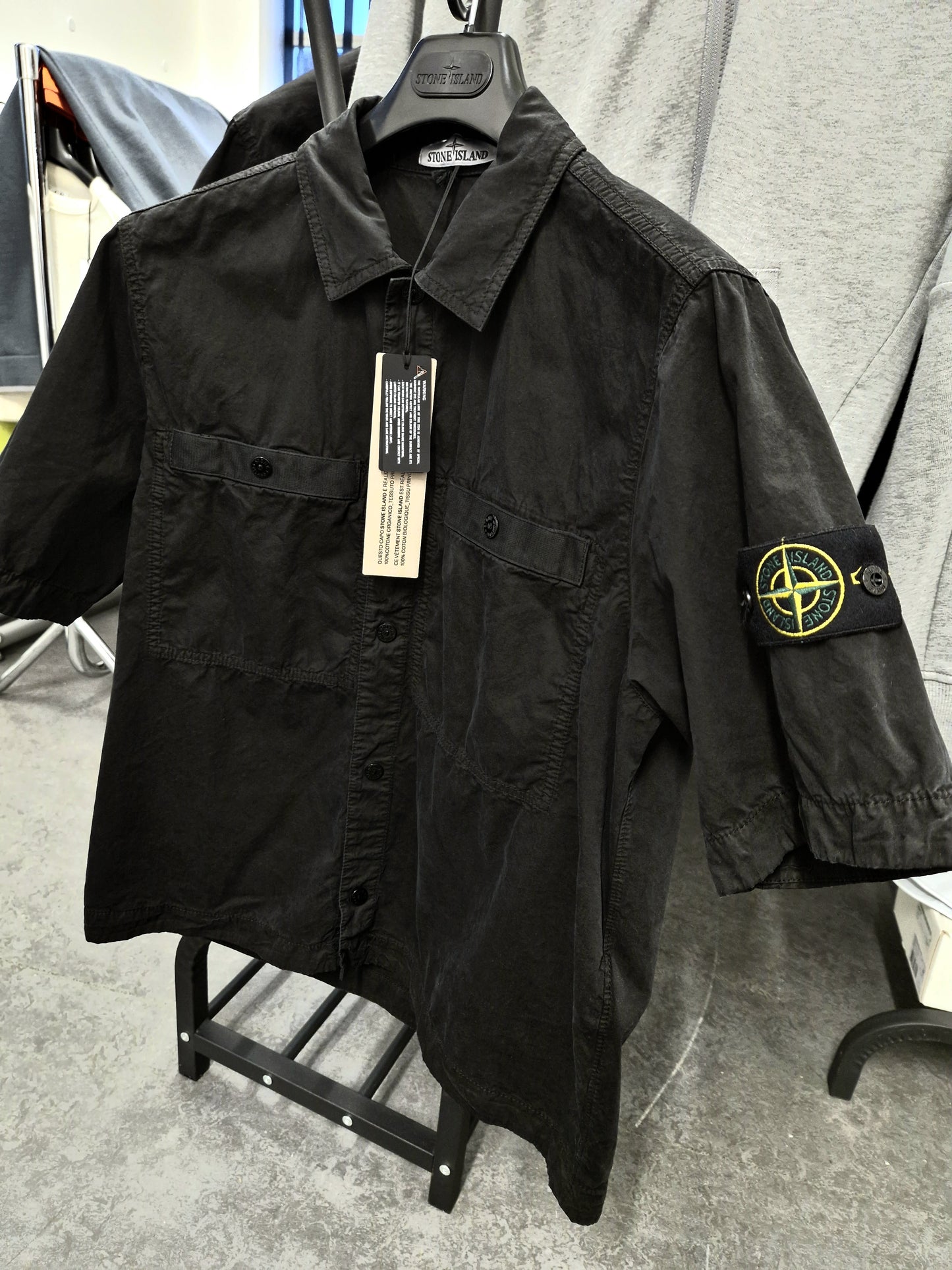 Stone Island Cotton Canvas Shirt - Black