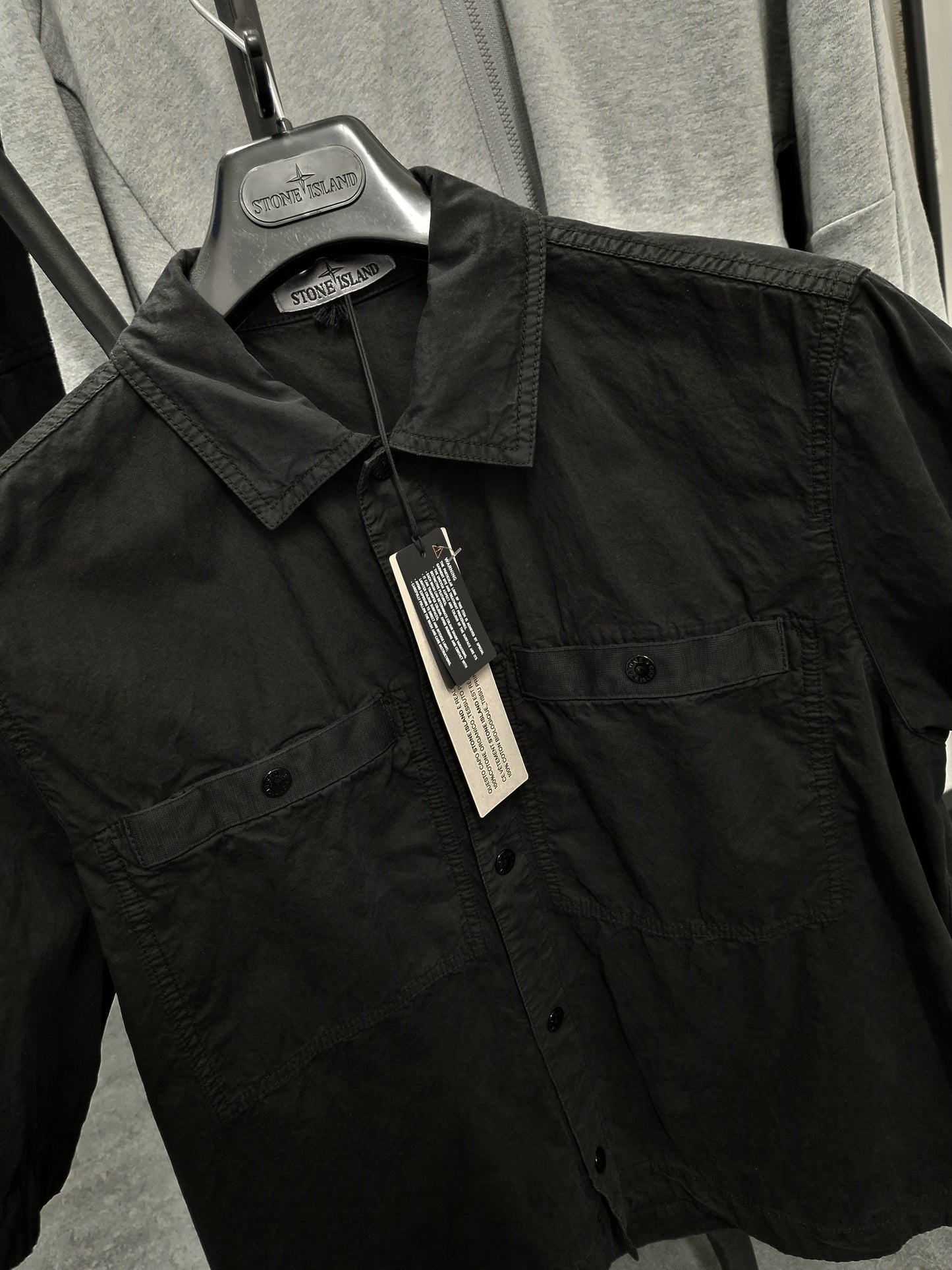 Stone Island Cotton Canvas Shirt - Black