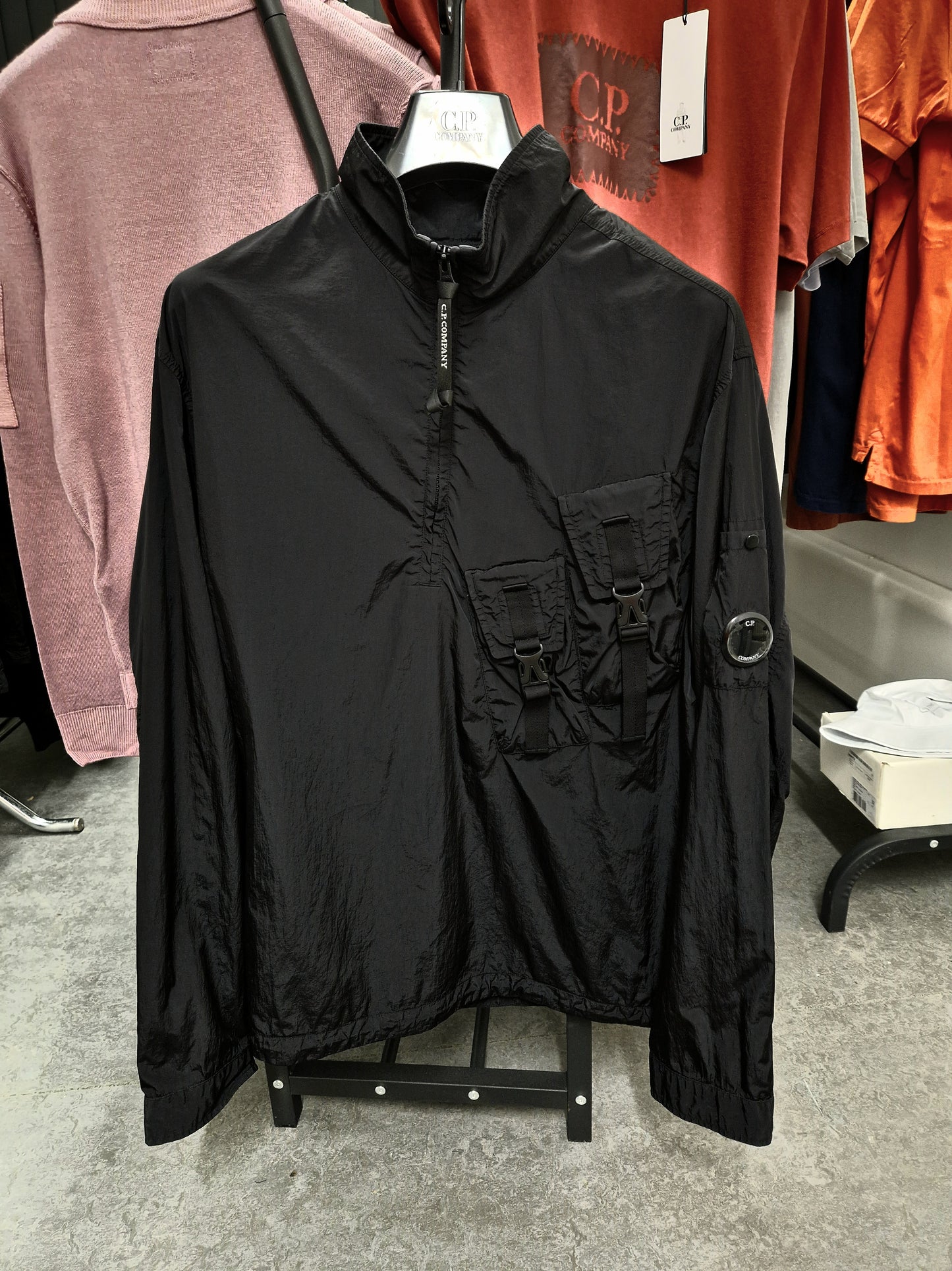 C.P. Company Nylon Popover Overshirt - Black