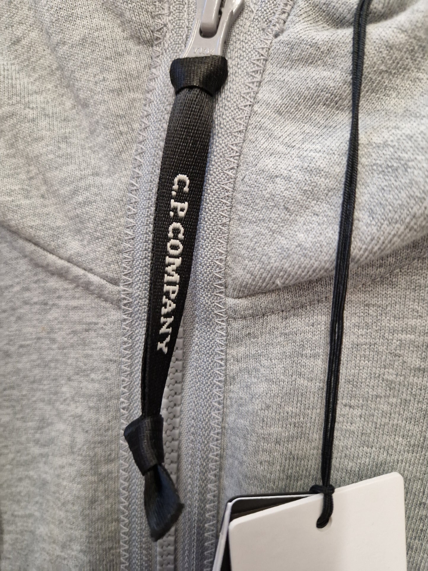 C.P. Company Fleece Diagonal Raised Zip Hoody - Grey