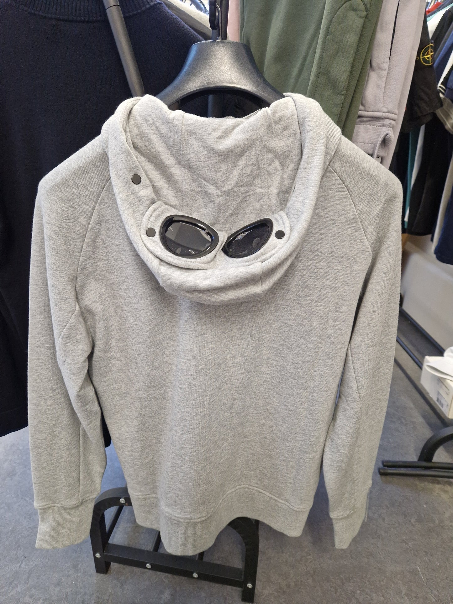 C.P. Company Fleece Diagonal Raised Zip Hoody - Grey