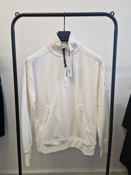 C.P. Company 1/4 Zip Sweatshirt - White