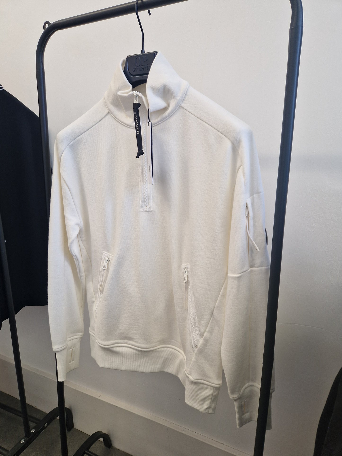 C.P. Company 1/4 Zip Sweatshirt - White