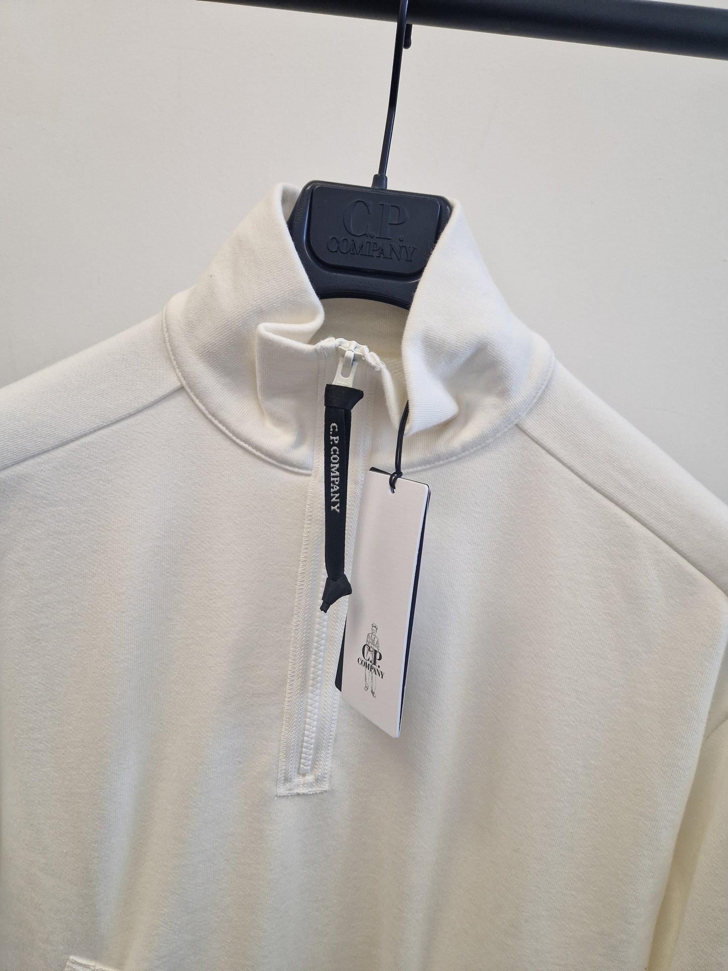 C.P. Company 1/4 Zip Sweatshirt - White