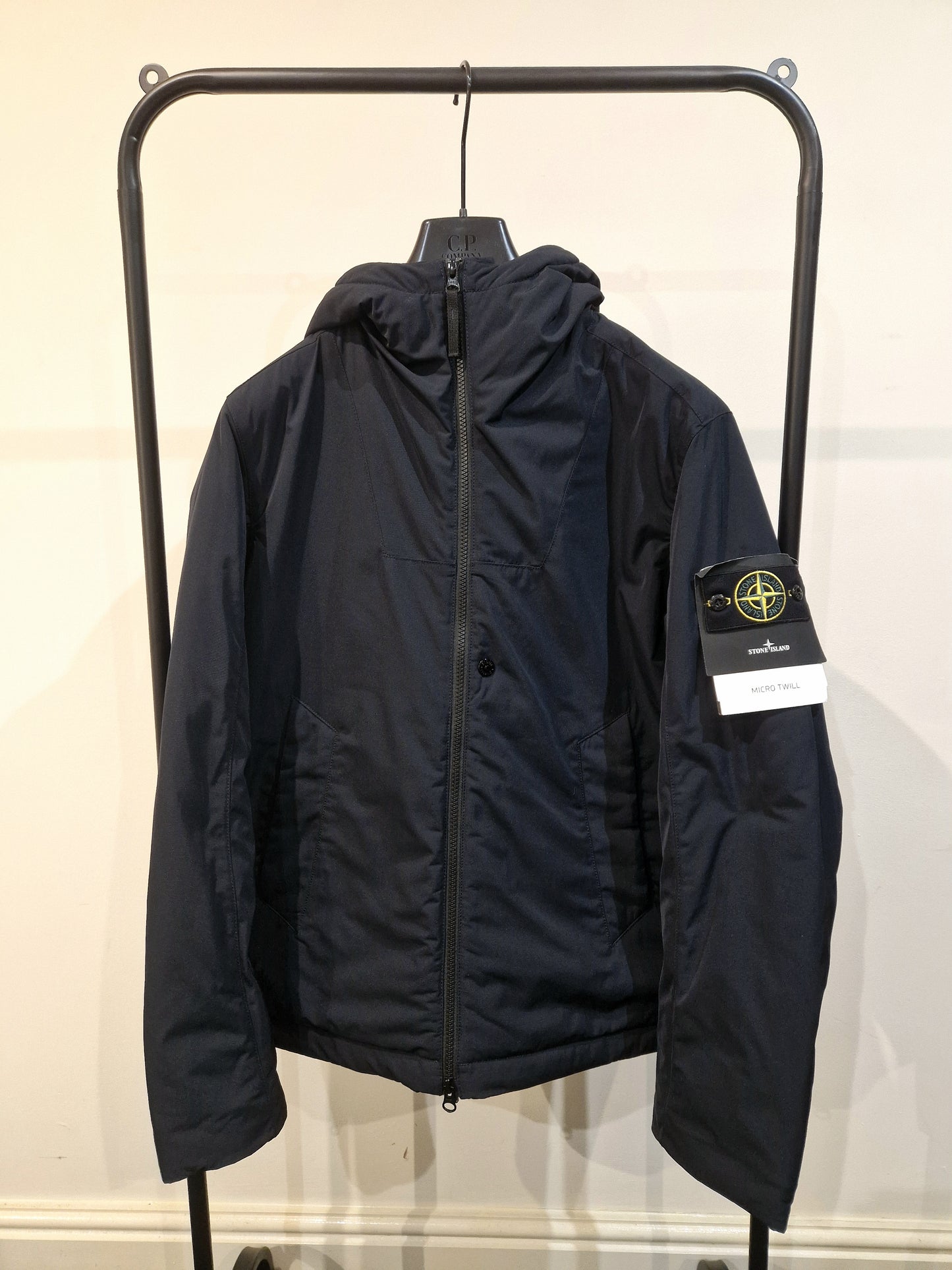 Stone Island Micro Twill Hooded Jacket - Navy Blue