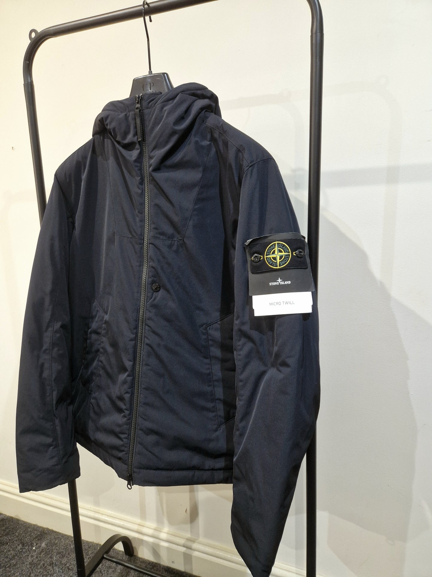 Stone Island Micro Twill Hooded Jacket - Navy Blue