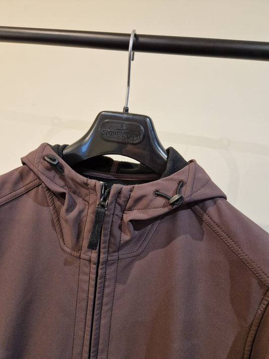 Stone Island Softshell-R Hooded Jacket - Burgundy