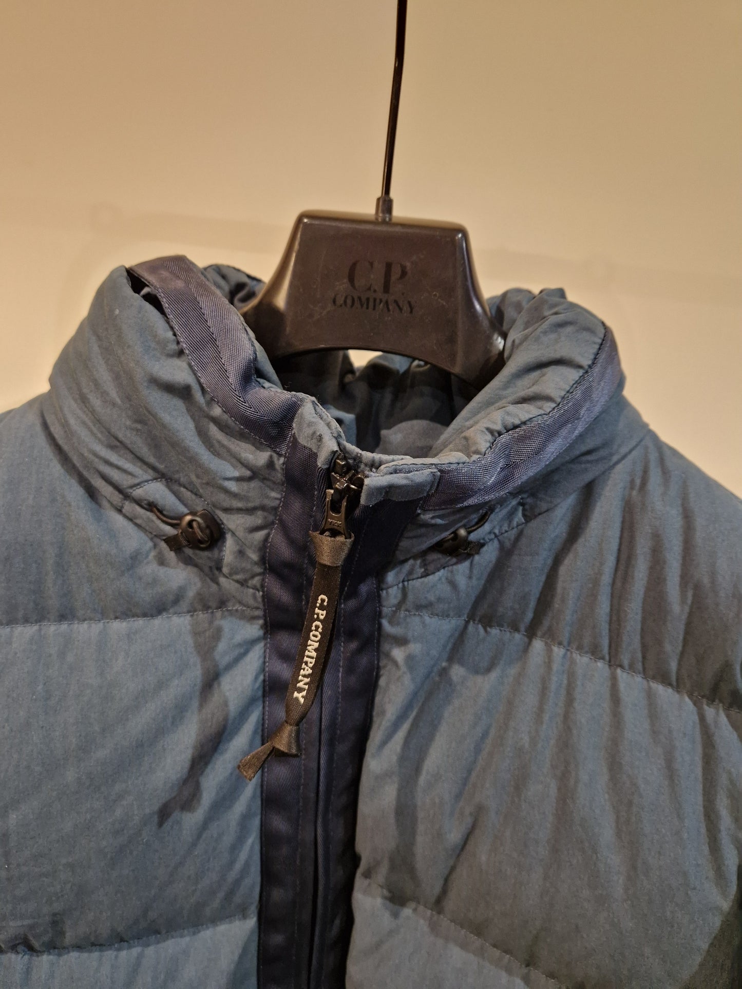 CP Company 50 Fili Padded Hooded Jacket - Ink Blue