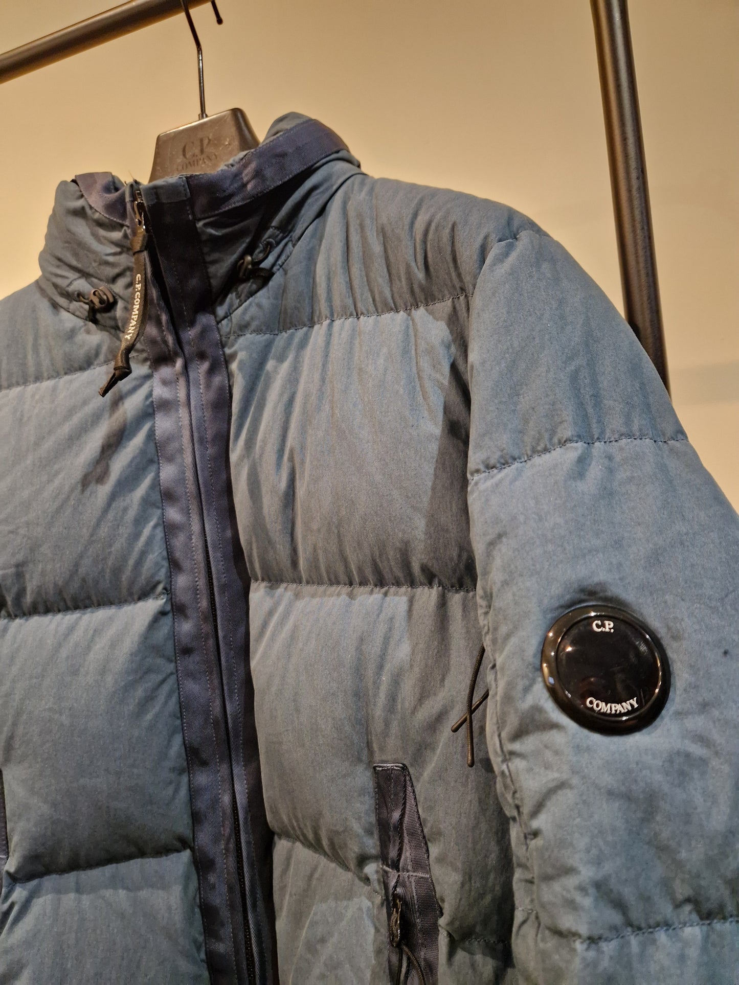 CP Company 50 Fili Padded Hooded Jacket - Ink Blue