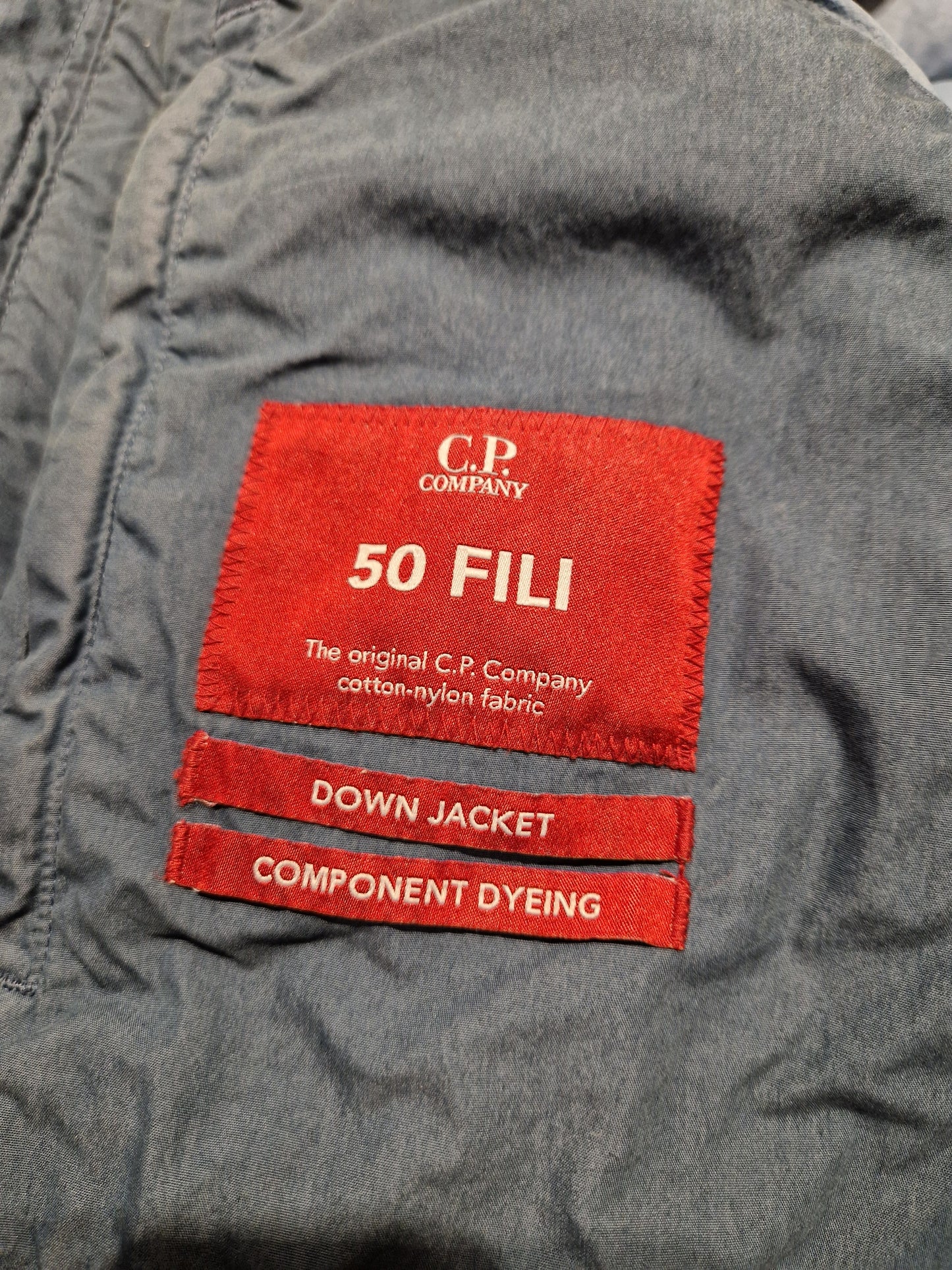 CP Company 50 Fili Padded Hooded Jacket - Ink Blue