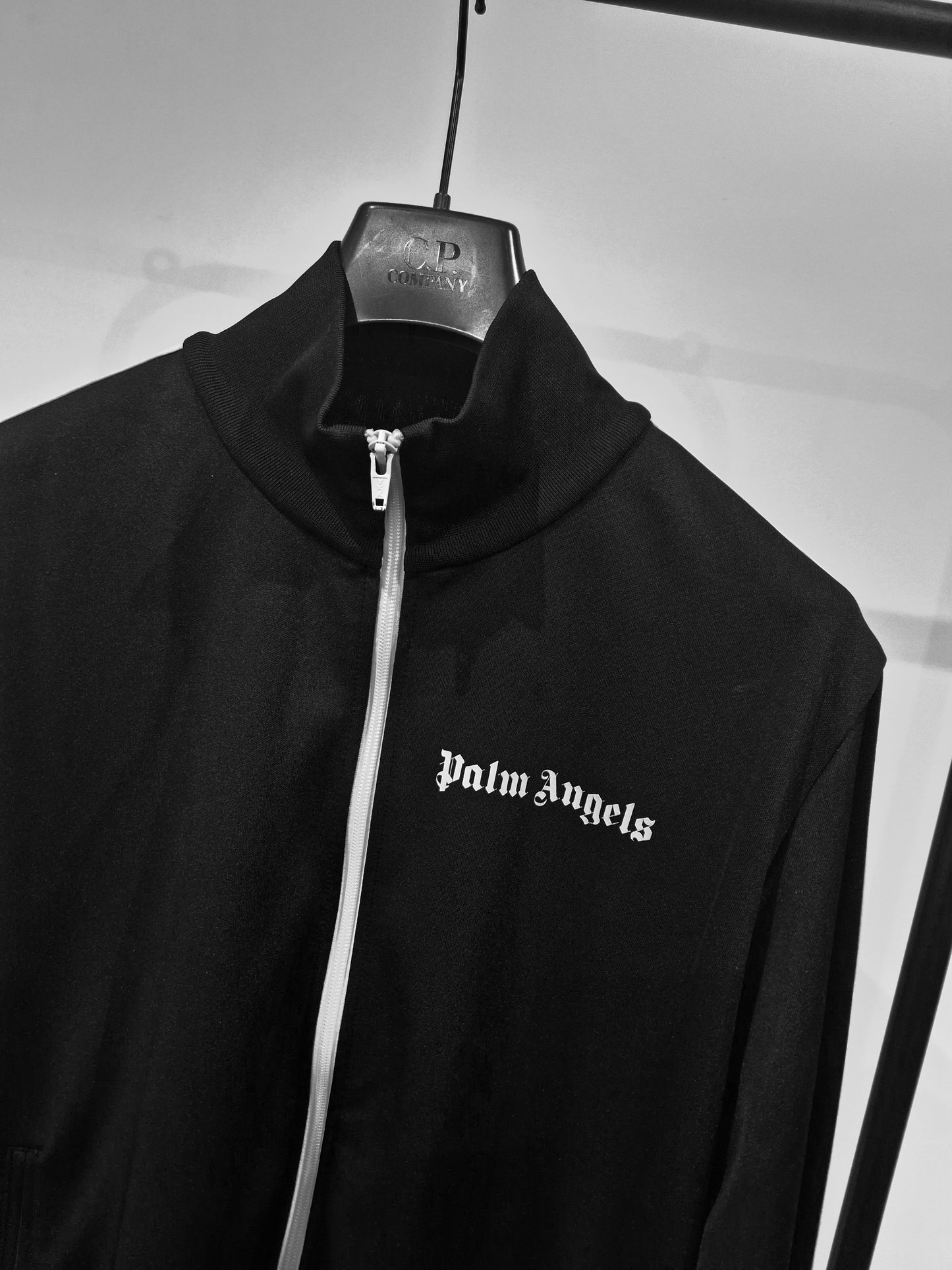 Palm Angels Zip-Through Track Jacket - Black