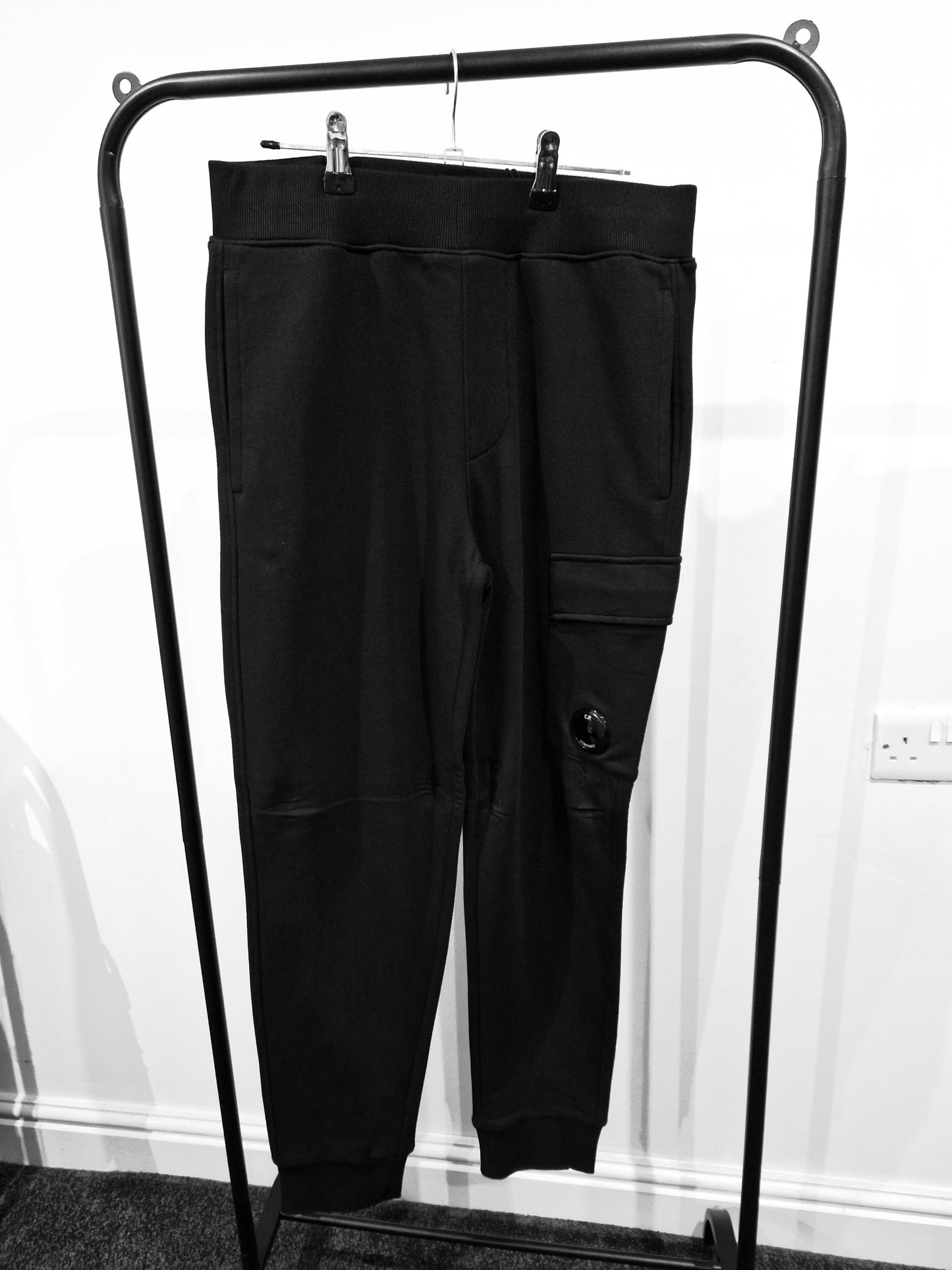 C.P. Company Diagonal Raised Fleece Joggers - Black