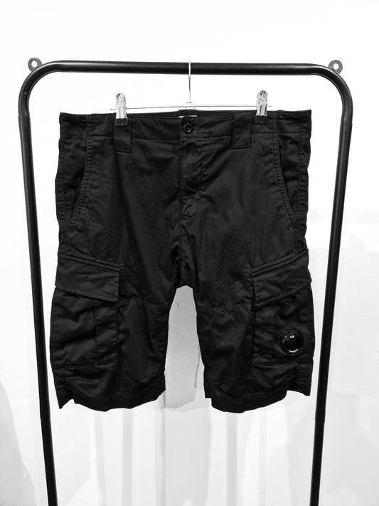 CP Company Sateen Cargo Shorts- Black