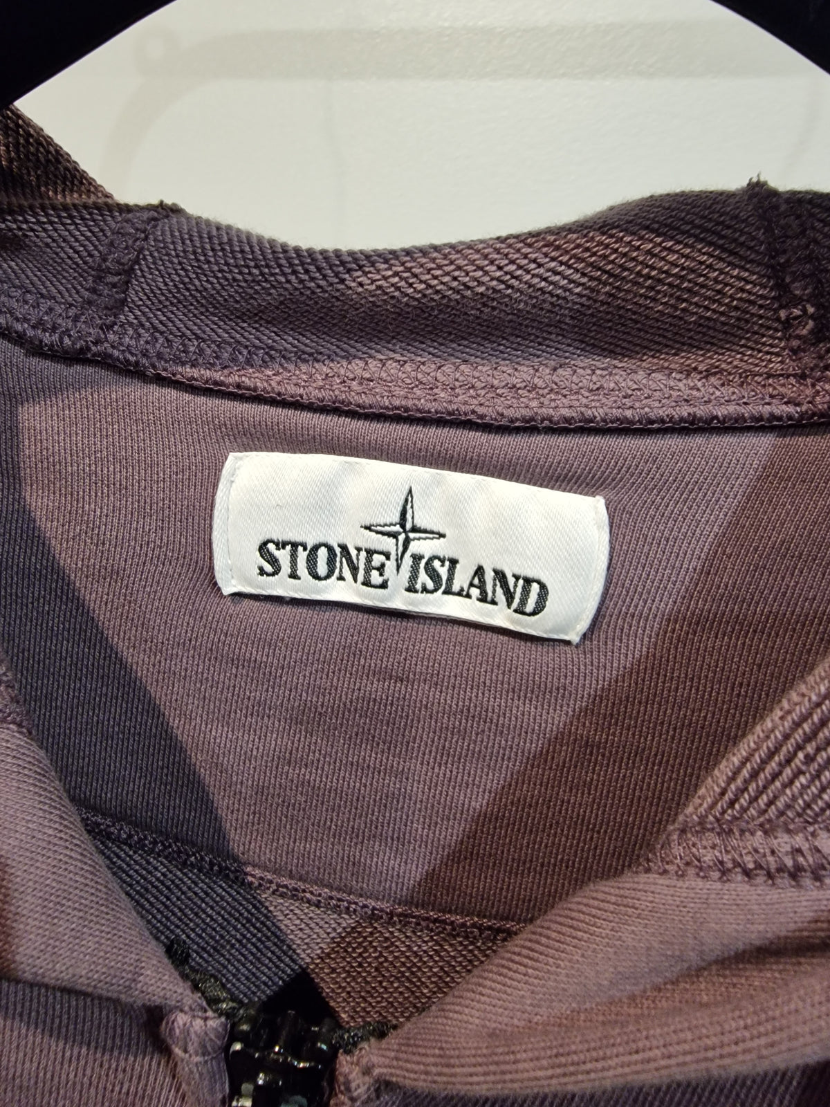 Stone Island Zip Hooded Sweatshirt - Plum