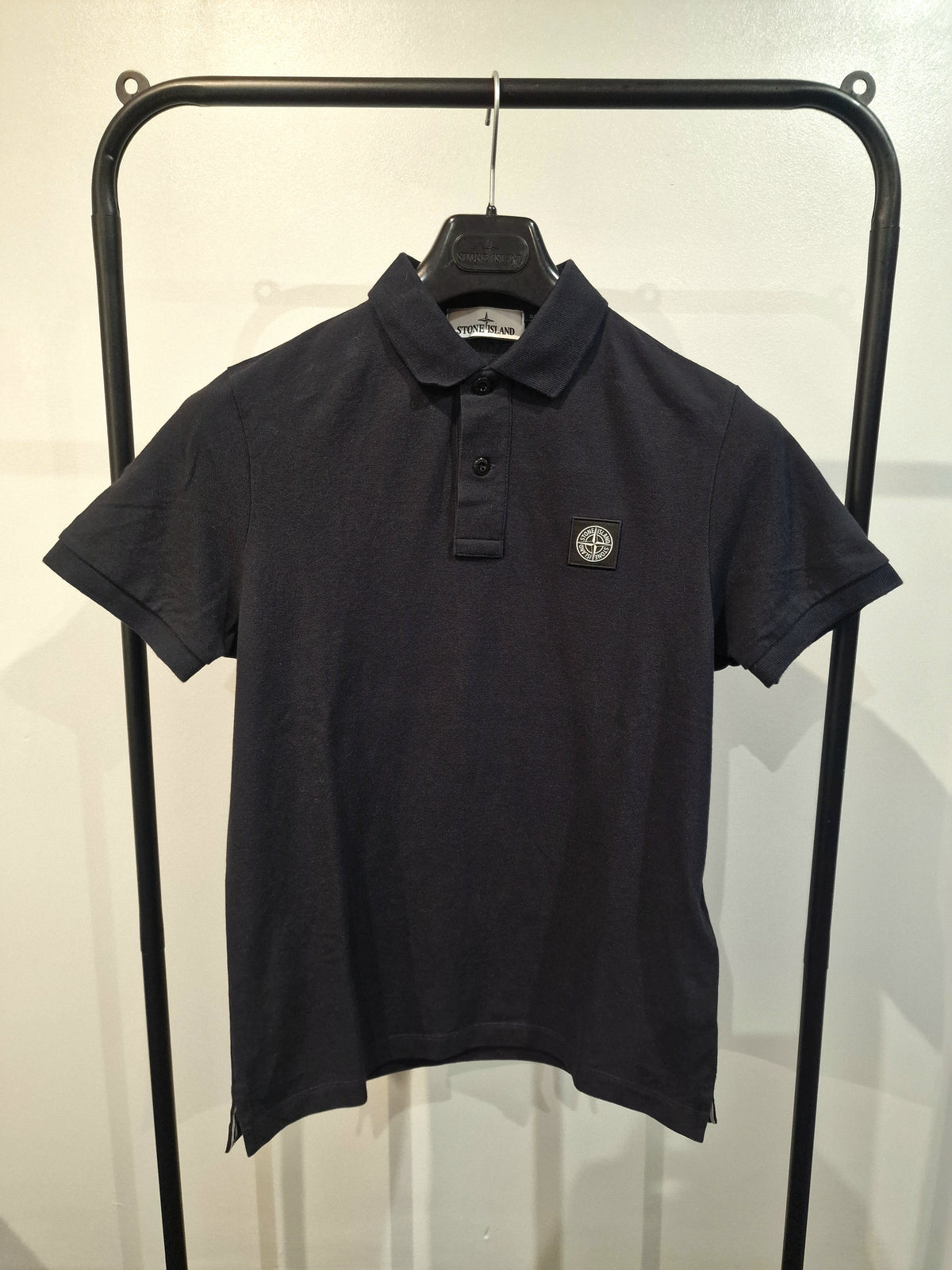 Stone Island Patch Logo Polo Shirt - Navy Blue