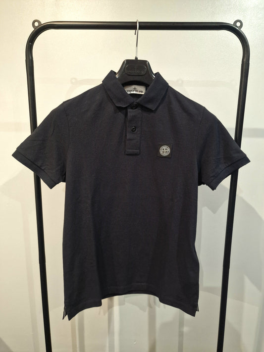 Stone Island Patch Logo Polo Shirt - Navy Blue