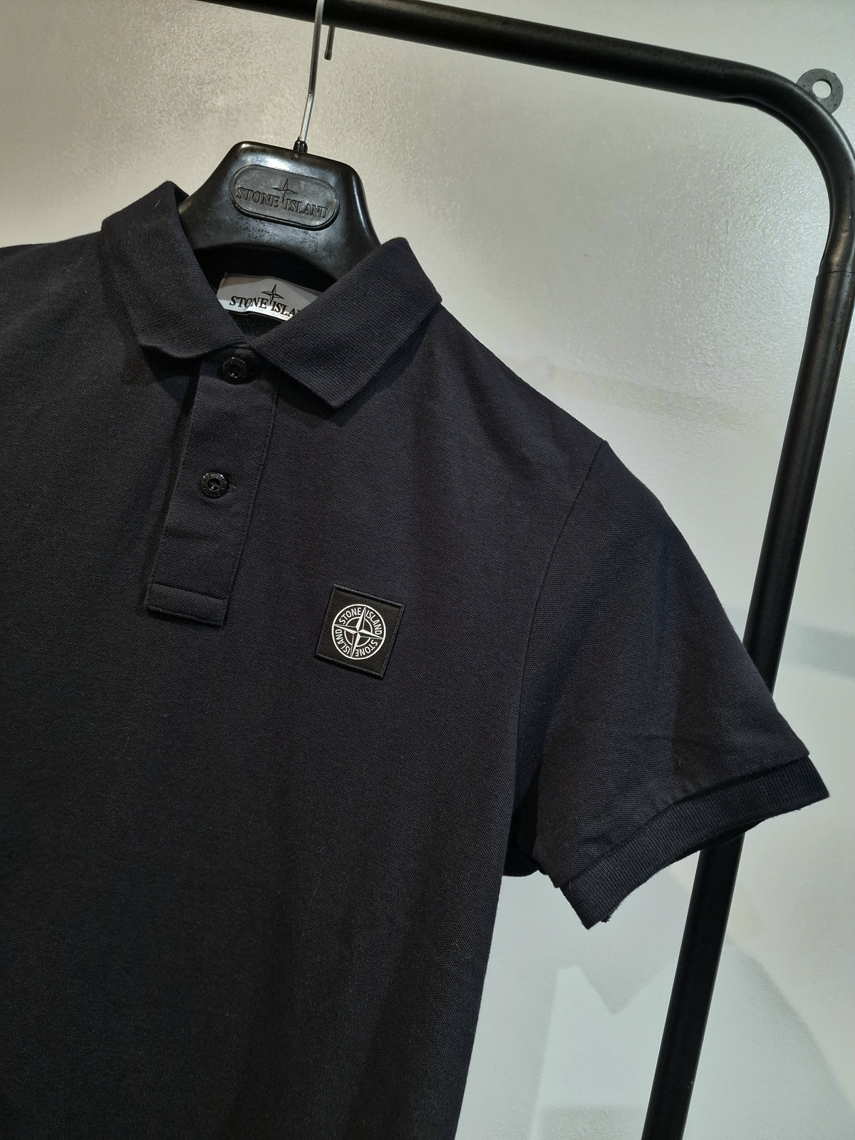Stone Island Patch Logo Polo Shirt - Navy Blue