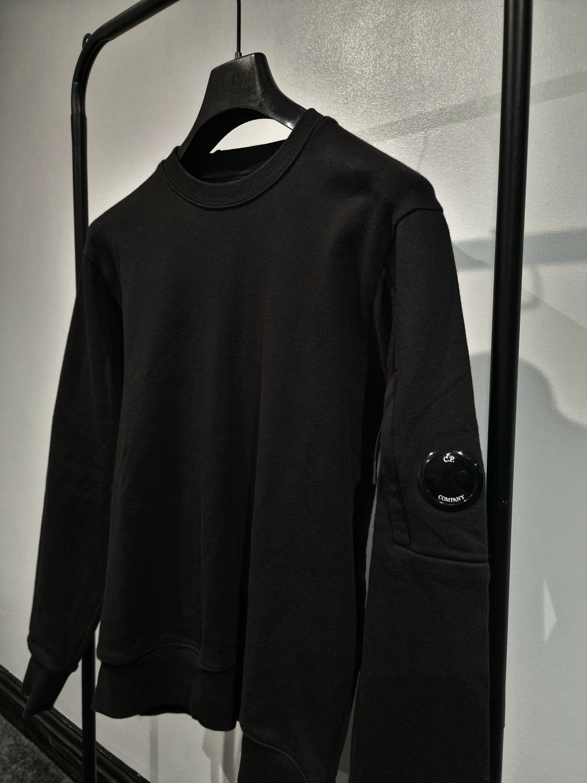 C.P. Company Diagonal Raised Fleece Sweatshirt - Black
