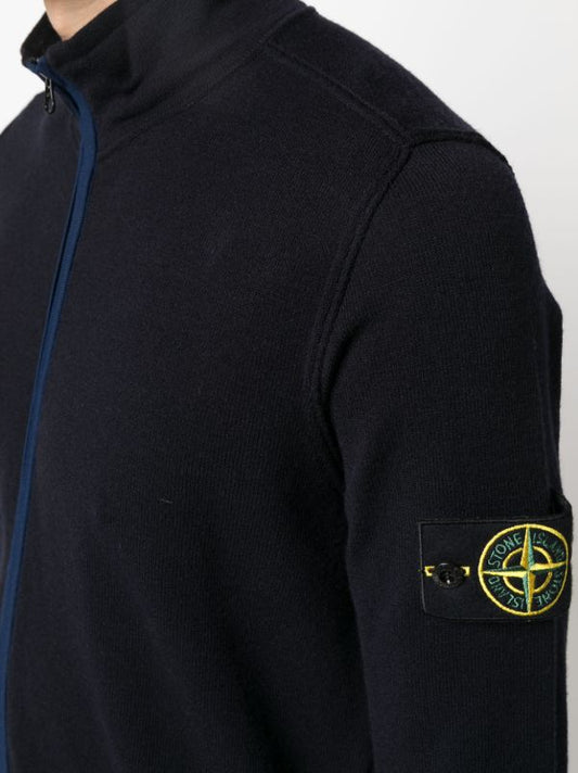 Stone Island Virgin Wool Full Zip - Navy Blue
