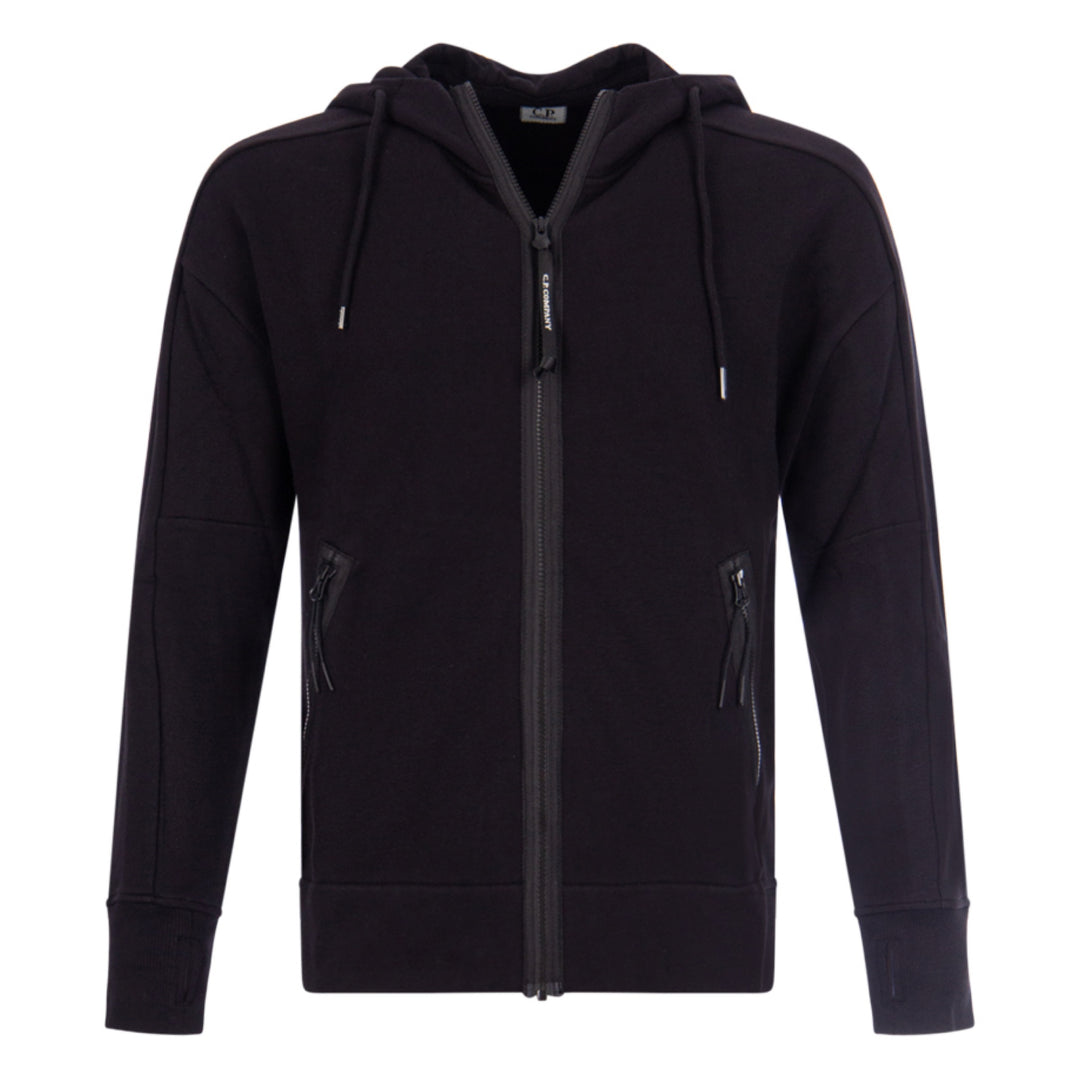 C.P. Company Diagonal Raised Fleece Zip Hoody - Navy Blue