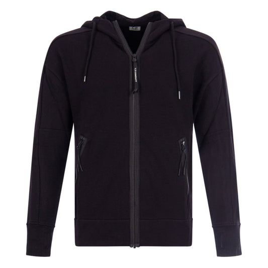 C.P. Company Diagonal Raised Fleece Zip Hoody - Navy Blue