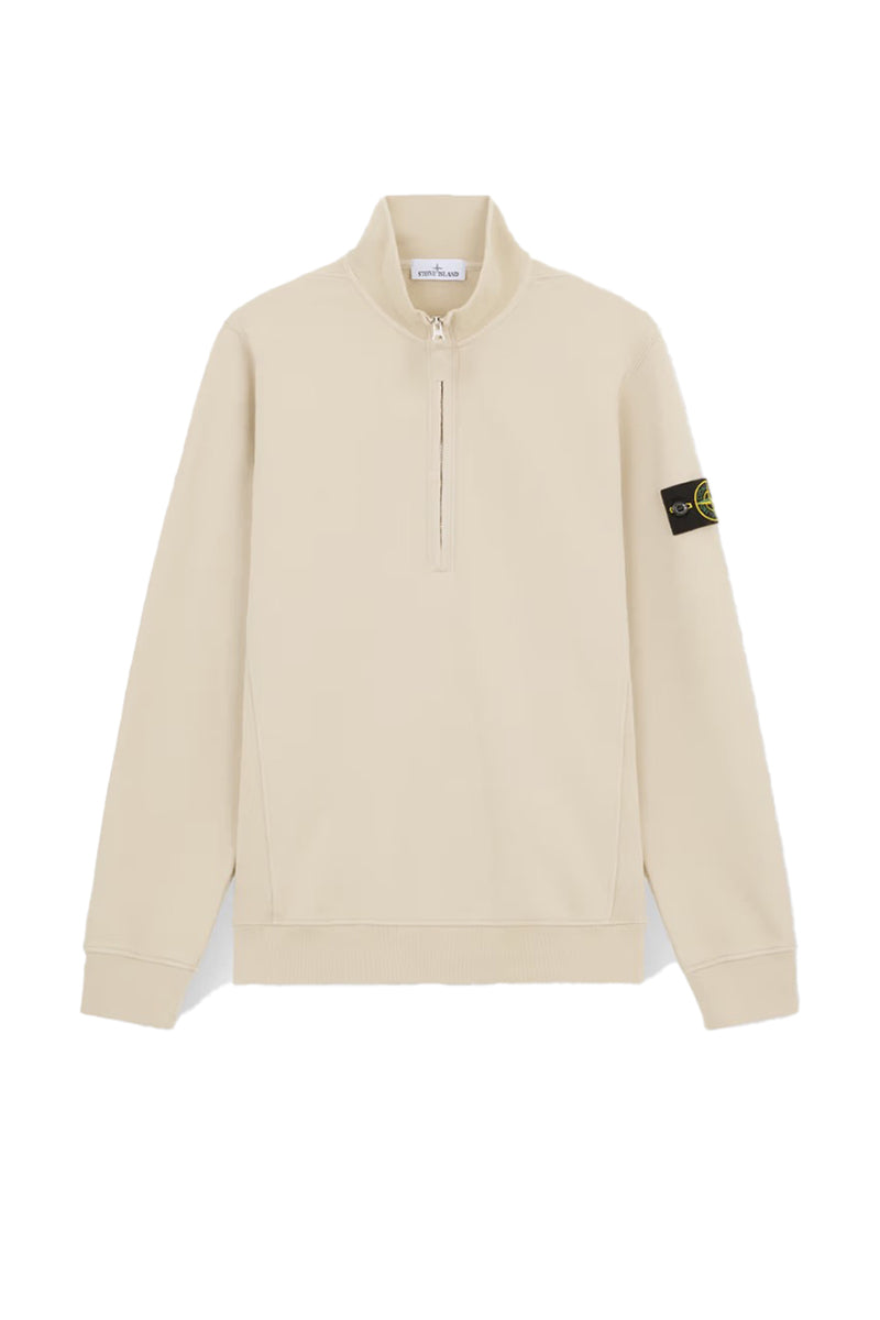 Stone Island 1/4 Zip Sweatshirt - Beige