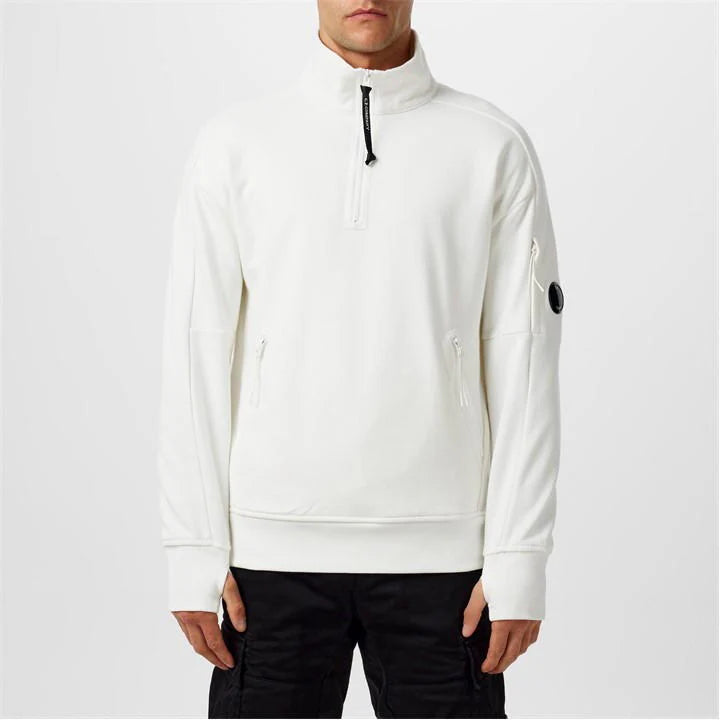 C.P. Company 1/4 Zip Sweatshirt - White