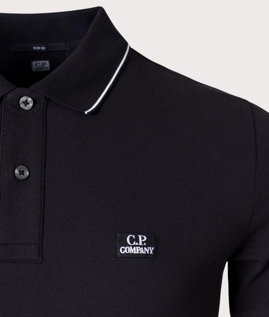 C.P. Company Slim Fit Polo Shirt - Black