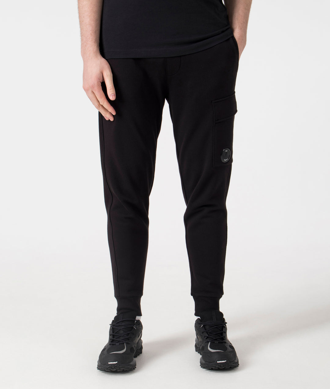 C.P. Company Diagonal Raised Fleece Joggers - Black