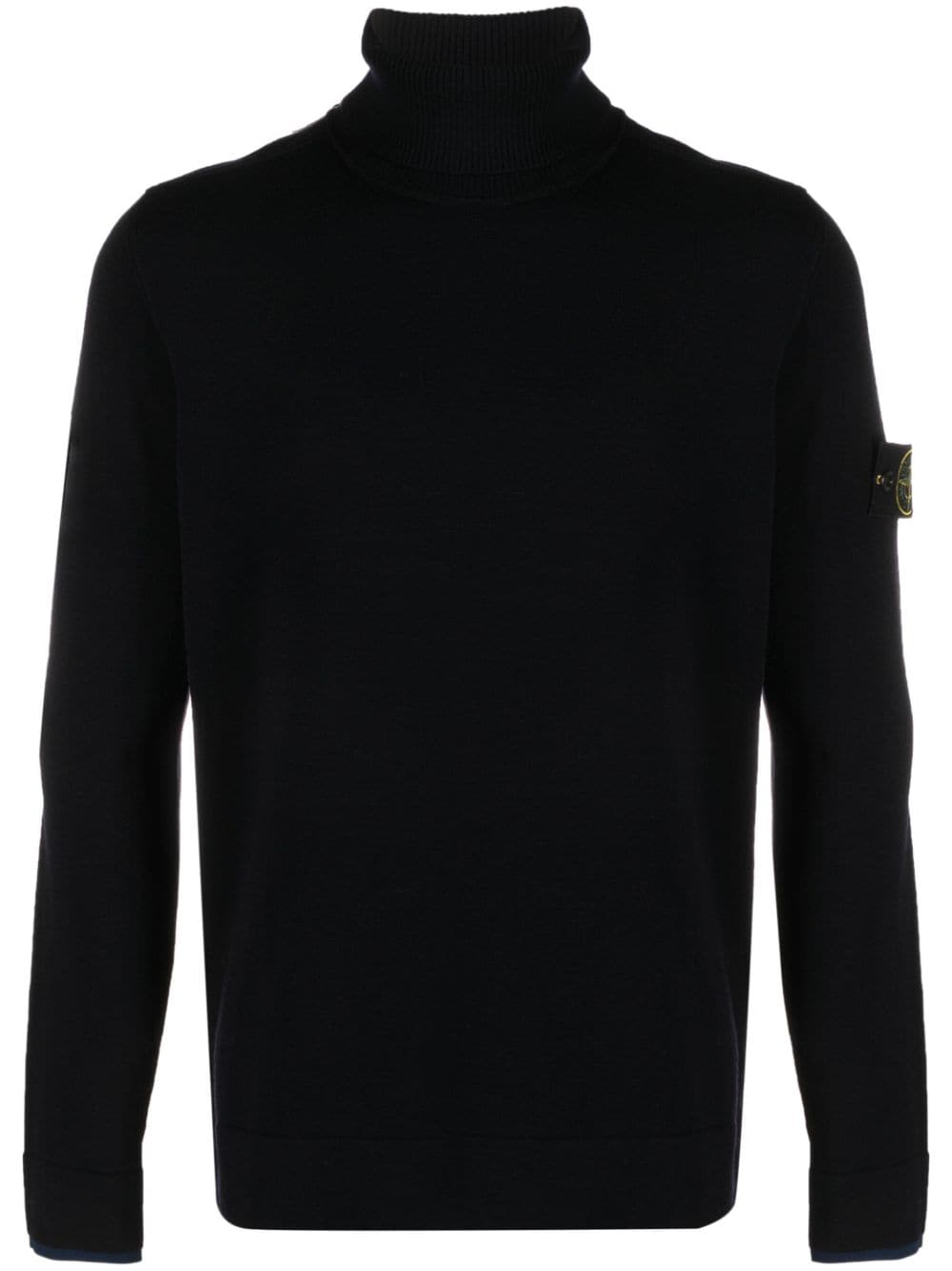 Stone Island Virgin Wool Roll-Neck Sweatshirt - Navy Blue