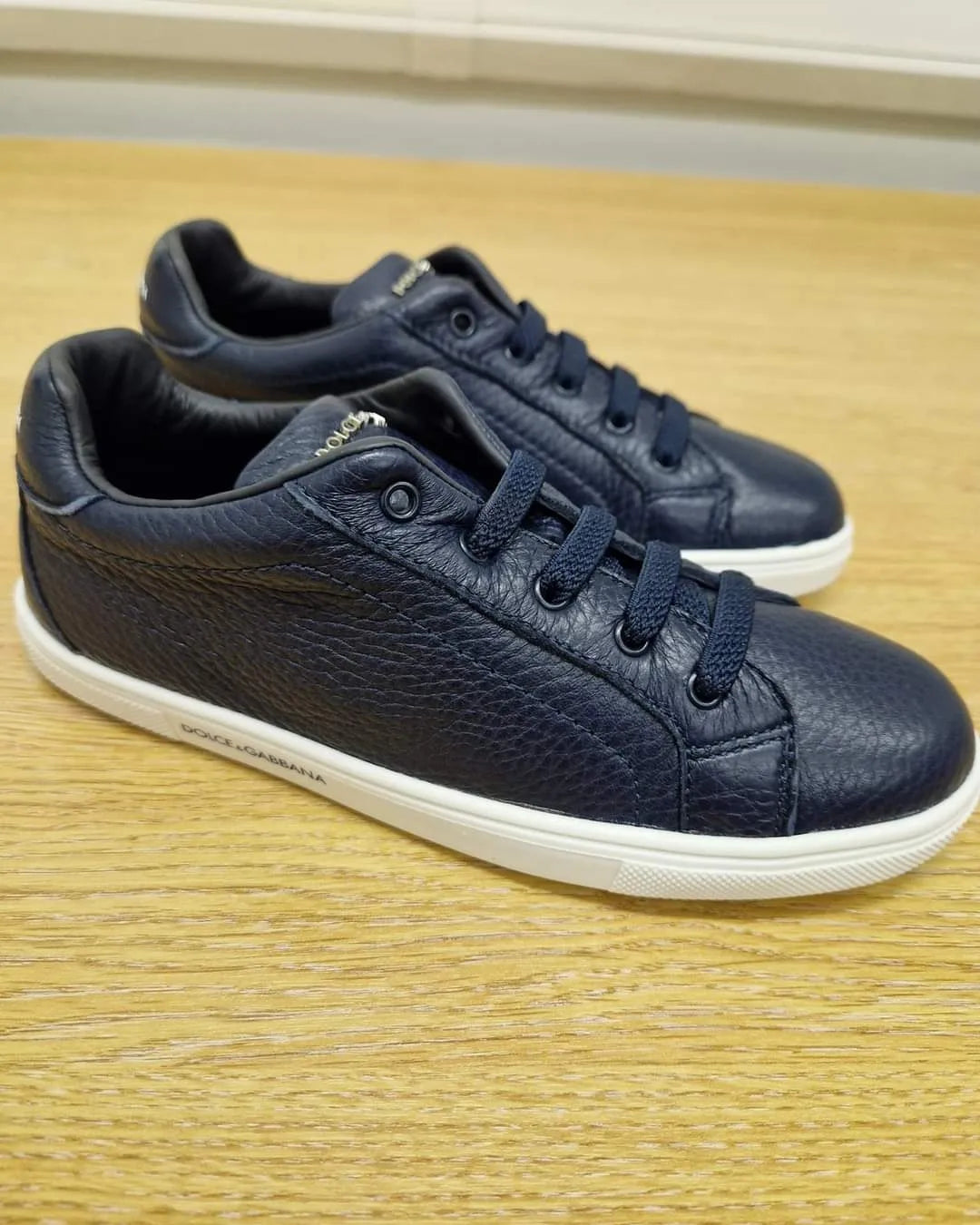Dolce & Gabbana Junior Deerskin Trainers - Navy Blue
