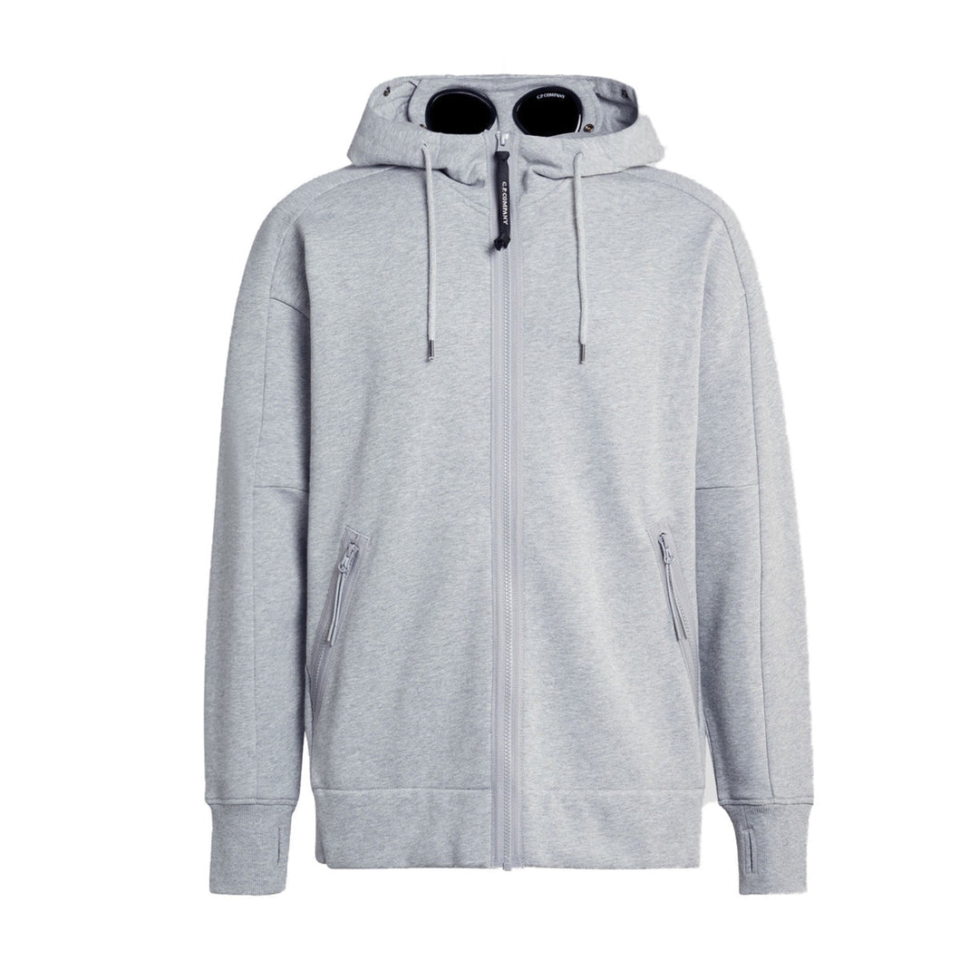 C.P. Company Fleece Diagonal Raised Zip Hoody - Grey