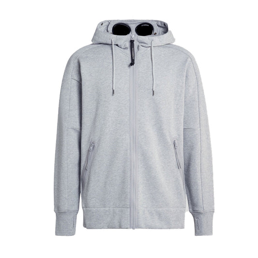 C.P. Company Fleece Diagonal Raised Zip Hoody - Grey