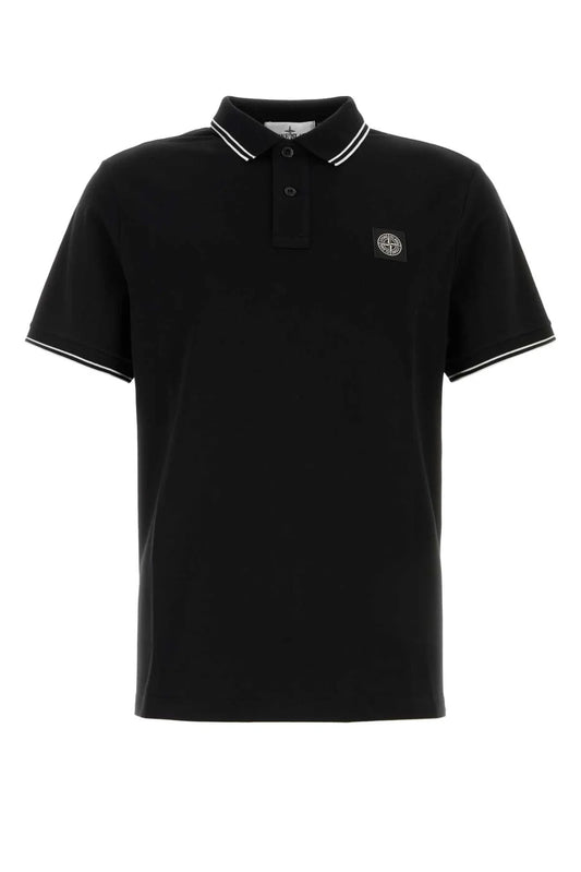 Stone Island Pique Polo Shirt - Black