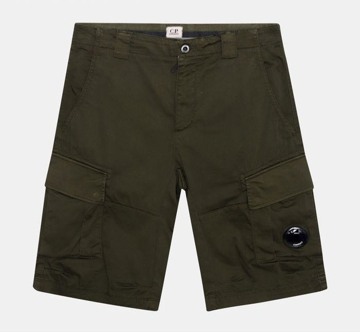 C.P. Company Twill Stretch Cargo Shorts - Ivy Green