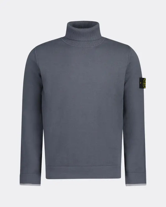 Stone Island Virgin Wool Roll-Neck Sweatshirt  - Dark Grey